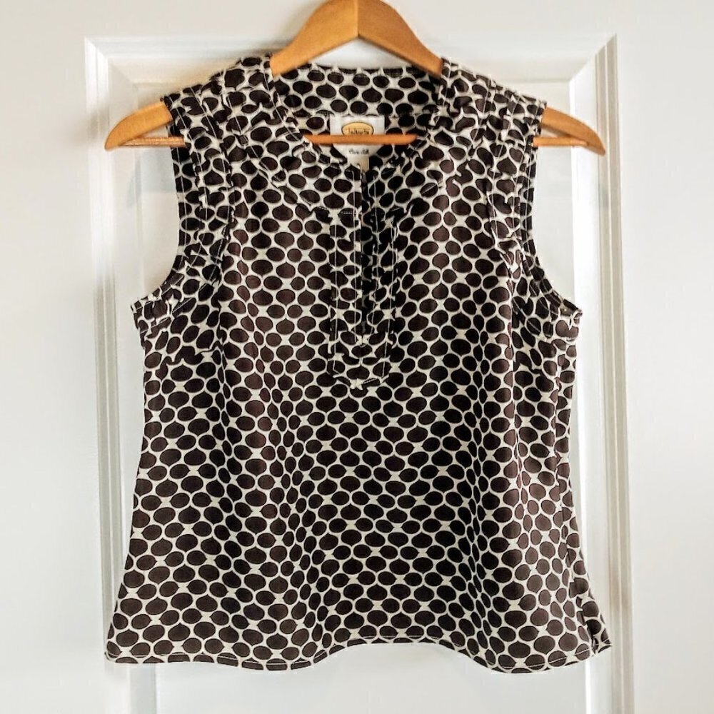 Talbots Petites Pure Silk Pleated Sleeveless Top